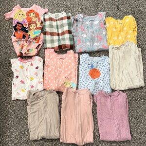 Colorful Baby footless Onesies and Sleepers Set 18 month